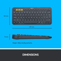 Logitech K380 Kabellose Bluetooth-Tastatur Multi-Device UK QWERTY-Layout Schwarz